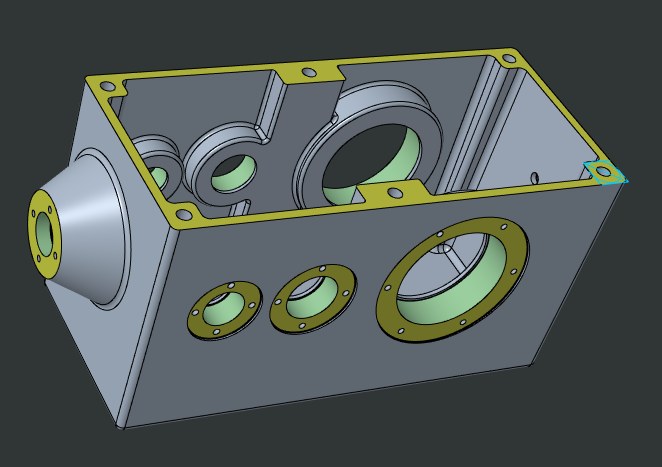 Cast housing of the gear reducer in PTC Creo